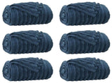Throw Blankets 6 pcs Navy Blue 270 x 240 cm Fleece 42016884