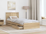 Bed Frame with Drawer Sonoma Oak 75 x 190 cm Engineer Wood 3410758
