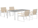 5 Piece Garden Furniture Set with 4 Armchairs and Tempered Glass Table Top, for Deck, Balcony T3398P313541