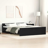 Bed Frame without Mattress Black Oak 150x200 cm Engineered Wood 3329320