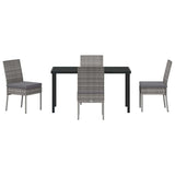 Garden Dining Set 5 pcs Grey Powder-Coated Steel 3379228