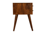 Solid Wood Mini Chestnut Bedside, 2 Drawers, Dark Brown B2743P402950