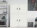 Storage Cabinet 2 pcs White 90 x 40 x 160 cm Steel Lockable 3438716