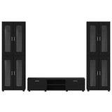TV Cabinet Set with Drawer FLORIN 3 pcs Black Engineered Wood 3397985