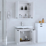 ZNTS 2 Piece Bathroom Cabinet Set White Engineered Wood 3115860