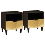 Bedside Cabinet 2 pcs Black and Gold 40 x 33 x 46 cm 4017835