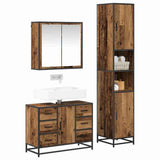 Bathroom Furniture Set with Door 3 pcs Old Wood Engineered Wood 3402560