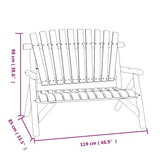 2-Seater Garden Bench 119x85x98 cm Solid Wood Spruce 363347