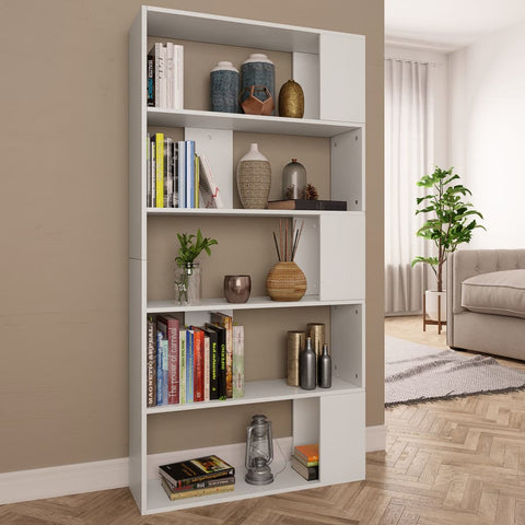 Book Cabinet/Room Divider White 80x24x159 cm Engineered Wood 800099