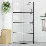 Walk-in Shower Wall with Clear ESG Glass 115x195 cm Black 151036