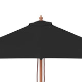 Garden Parasol with Wooden Pole Black 150x200 cm 313884