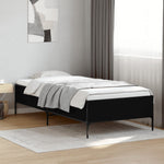 ZNTS Bed Frame Black 100x200 cm Engineered Wood and Metal 844961