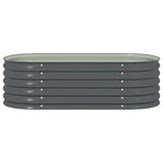 Garden Raised Bed 160x80x44 cm Galvanised Steel Grey 45529