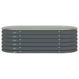 Garden Raised Bed 160x80x44 cm Galvanised Steel Grey 45529