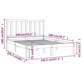 Bed Frame without Mattress White Solid Wood Pine 140x200 cm 3105161