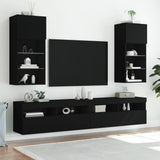 ZNTS TV Cabinet with LED Lights Black 40.5x30x90 cm 837045