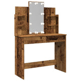 Dressing Table with LED Lights Old Wood 96x40x142 cm 857025