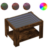 Coffee Table with LED Smoked Oak 73x53x45 cm Engineered Wood 847550
