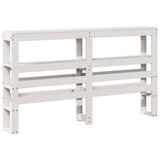 Headboard with Shelves White 150 cm Solid Wood Pine 850882