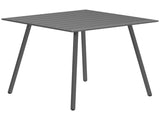 Square Garden Table with Slat Top, Steel Frame, Outdoor Table for 4 Person, 80 x 80 x 74 cm, Grey T3398P327969