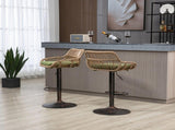 GOMYWAY 2 PCS Modern Swivel Bar Stools, Height Adjustable wicker furniture Bar Chairs with Cushion & W2678P388752
