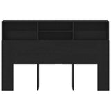 Headboard Cabinet Black Oak 160 x 19 x 103.5 cm Engineered Wood 862753
