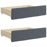 Daybed with Trundle&Drawers without Mattress Dark Grey 90x190 cm Single 3197866
