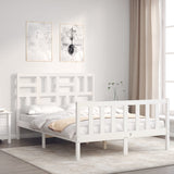 Bed Frame without Mattress White 140x200 cm Solid Wood Pine 3193077