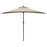 Garden Parasol Taupe 294 x 150 x 224 cm Polyester and Steel 42003270