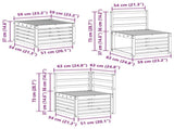 Outdoor Sofa Set 5 pcs White 59 x 59 x 37 cm Solid Acacia Wood 3391789