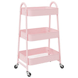 Storage Trolley 3-Tier Pink 42x41.5x77 cm Steel 4012383