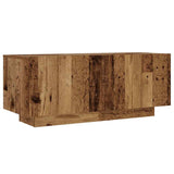 TV Cabinet with LED Lights Old Wood 200x35x40 cm Engineered Wood 3329165