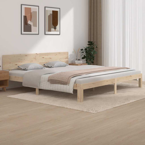 Bed Frame without Mattress Solid Wood Pine 200x200cm 810515