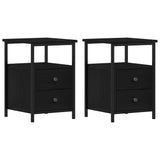 Bedside Cabinets 2 pcs Black Oak 34x35.5x50 cm Engineered Wood 862138