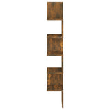 Wall Corner Shelf Smoked Oak 20x20x127.5 cm Engineered Wood 815210