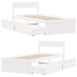 Bed Frame without Mattress White 100x200 cm Solid Wood Pine 846790