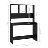 Desk High gloss black Engineered wood 110x45x157 cm Desk 800394