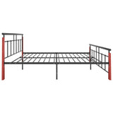 Bed Frame without Mattress Metal and Solid Oak Wood 180x200 cm Super King 324895