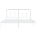 Metal Bed Frame without Mattress with Headboard White 183x203cm 376653
