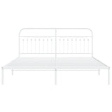 Metal Bed Frame without Mattress with Headboard White 183x203cm 376653