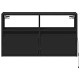 TV Wall Cabinet with LED Lights Black 80x31x45 cm 852328