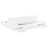 Storage Bed Frame White 160 x 200 cm Engineered wood 3335277