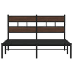 Bed Frame without Mattress with Headboard Brown Oak 150x200 cm King Size 4017153