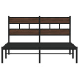 Bed Frame without Mattress with Headboard Brown Oak 150x200 cm King Size 4017153