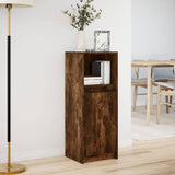 Sideboard with LED Smoked Oak 38x34x100 cm Engineered Wood 852170