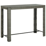 9 Piece Garden Bar Set with Cushions Poly Rattan Grey 3095409