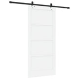 Sliding Door White and Black 93 x 202 cm Solid Pine Wood 3333543