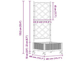 Garden Planter with Trellis&Wheels Black 40 x 40 x 131.5 cm PP 3422935