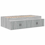 Storage Bed Frame Grey sonoma 75 x 190 cm Engineered wood 3335218