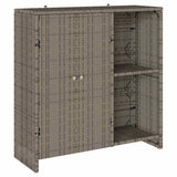 Storage Cabinet with Shelf Grey 100 x 36 x 102 cm Rattan 4103823